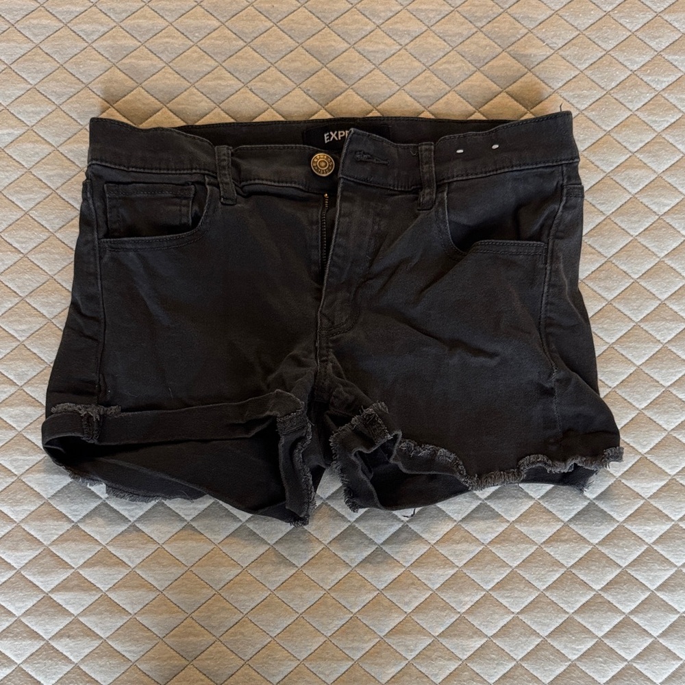 Express Dark Jean Shorts